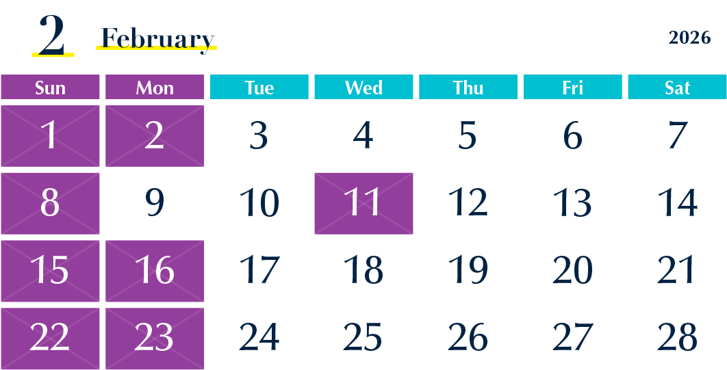 2026年2月の診療日カレンダー